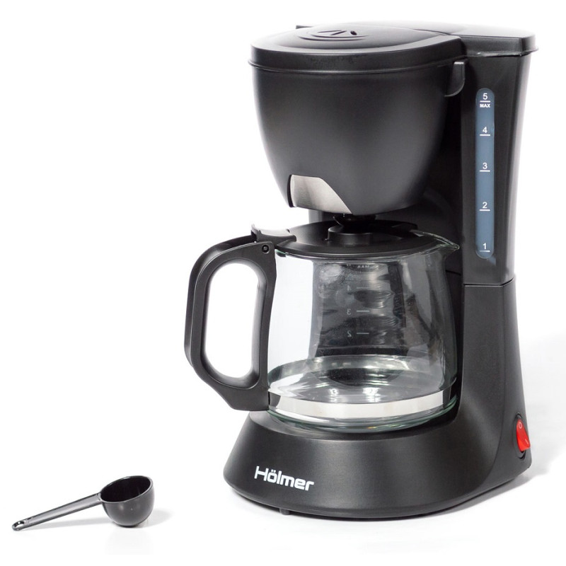Кавоварка Holmer HCD-011 Black, 600W, крапельна, резервуар для води 600мл, пластиковий корпус