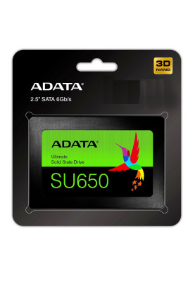 Твердотільний накопичувач 256Gb, ADATA Ultimate SU650, SATA3, 2.5", 3D TLC, 520/450 MB/s (ASU650SS-256GT-R)