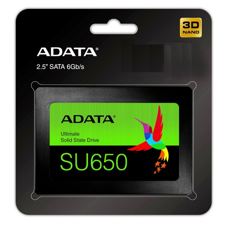 Твердотільний накопичувач 256Gb, ADATA Ultimate SU650, SATA3, 2.5", 3D TLC, 520/450 MB/s (ASU650SS-256GT-R)