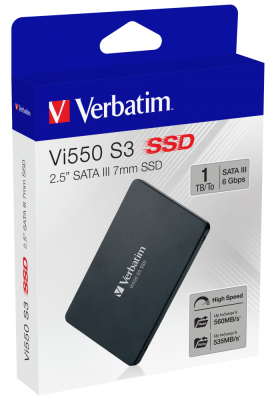 Твердотільний накопичувач 1Tb, Verbatim Vi500 S3, SATA3, 2.5", 3D TLC, 560/535 MB/s (49353)