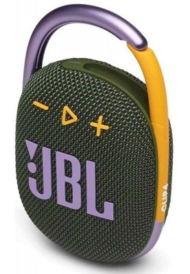 Колонка портативна 1.0 JBL Clip 4 Green, 5 Вт, Bluetooth, живлення від акумулятора, IP67 водонепроникна (JBLCLIP4GRN)