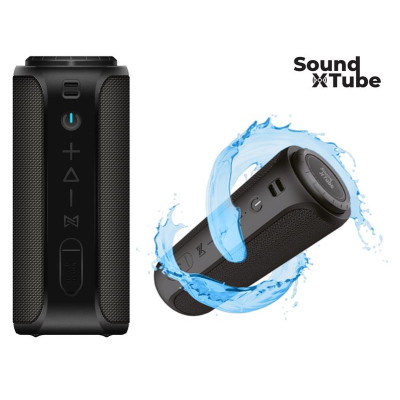 Колонка портативна 2E SoundXTube TWS, Black, 2 x 15 Вт, Bluetooth 5.0, MicroSD, AUX, USB Type-C, живлення від аккумулятора 3600 мАг, IPX7 (2E-BSSXTWBK)