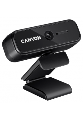 Веб-камера Canyon C2N, Black, 2Mp, 1920x1080/30 fps, мікрофон, фіксований фокус (від 20 см), механічна шторка, багатофункціональний затискач, USB 2.0, 1.5 м (CNE-HWC2N)
