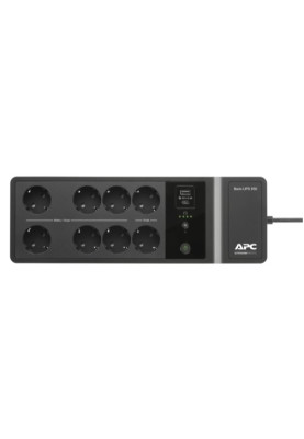 Джерело безперебійного живлення APC Back-UPS BE 850VA, Black, 520 Вт, 8xSchuko, USB, 1xUSB Type-C/ 1xUSB Type-A, ступінчаста апроксимація синусоїди, 120x130x365 мм, 4.5 кг (BE850G2-RS)