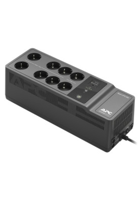 Джерело безперебійного живлення APC Back-UPS BE 850VA, Black, 520 Вт, 8xSchuko, USB, 1xUSB Type-C/ 1xUSB Type-A, ступінчаста апроксимація синусоїди, 120x130x365 мм, 4.5 кг (BE850G2-RS)