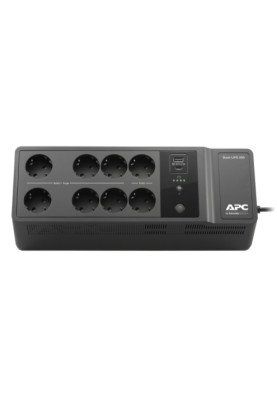 Джерело безперебійного живлення APC Back-UPS BE 850VA, Black, 520 Вт, 8xSchuko, USB, 1xUSB Type-C/ 1xUSB Type-A, ступінчаста апроксимація синусоїди, 120x130x365 мм, 4.5 кг (BE850G2-RS)
