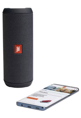 Колонка портативна 2.0 JBL Flip Essential Gunmetal Grey, 2 x 8 Вт, Bluetooth, AUX, живлення від акумулятора, 3000mAh, IPX7 водонепроникна, 17 x 6.5 x 6.5 см