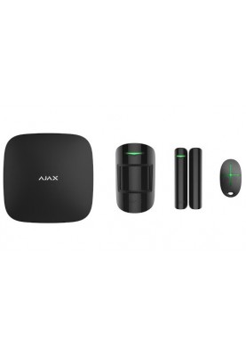 Комплект охоронної системи Ajax StarterKit Cam Plus, Black, GSM/WiFi/Ethernet, Hub 2 Plus, бездротовий датчик руху, бездротовий датчик відкриття дверей, брелок управління, фото (000019876)