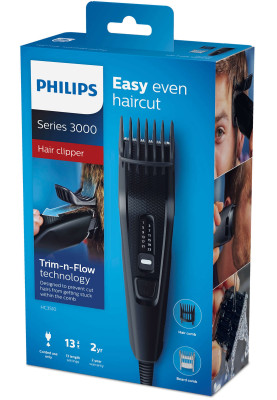 Машинка для стрижки Philips HC3510/15 Black, живлення мережа, для волосся, для бороди, 2 насадки, 13 установок довжини