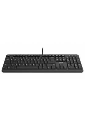 Клавіатура Canyon HKB-20, Black, USB, компактна, 104 кнопки, 13 мультимедіа-функцій, безшумні клавіші з преміальними перемикачами, 1.8 м (CNS-HKB02-RU)