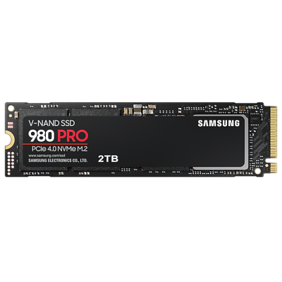 Твердотільний накопичувач M.2 2Tb, Samsung 980 Pro, PCI-E 4.0 x4, MLC 3-bit V-NAND, 7000/5000 MB/s (MZ-V8P2T0BW)