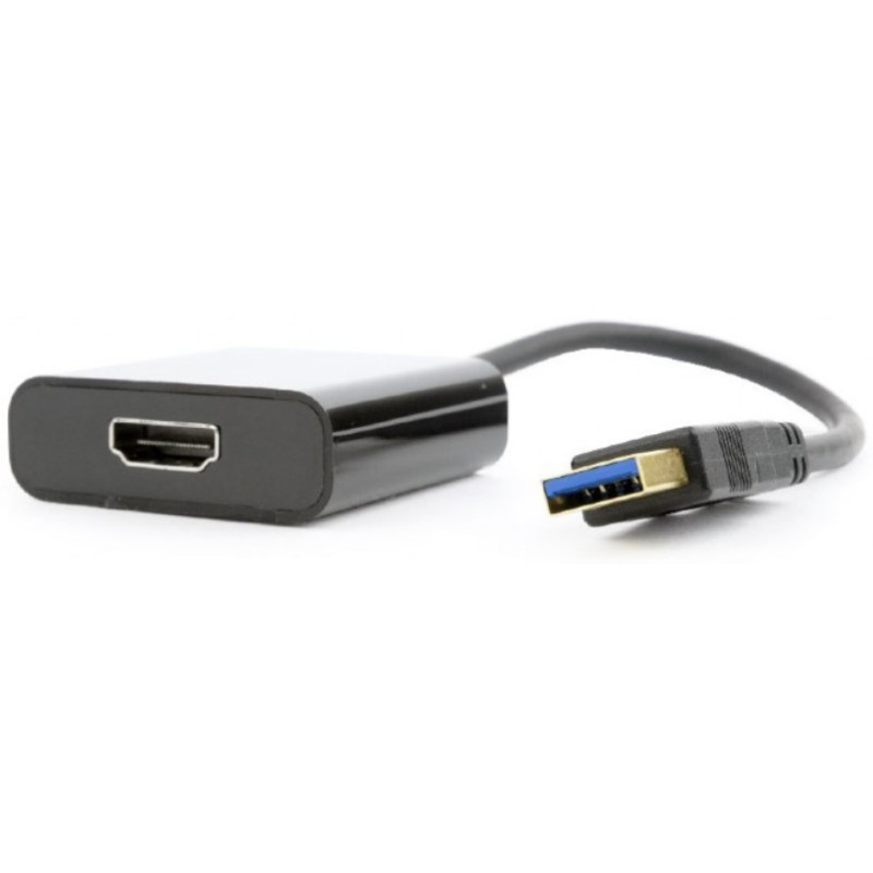 Адаптер USB 3.0 (M) - HDMI (F), Cablexpert, Black, 15 см (A-USB3-HDMI-02)