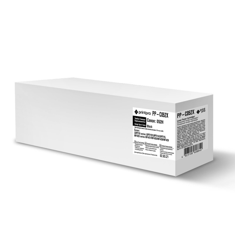 Картридж Canon 052H, Black, LBP212/214/215, MF421/426/428/429, 9200 стор, PrintPro (PP-C052X)