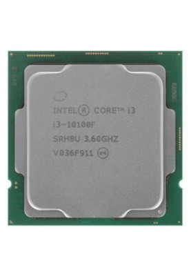 Процесор Intel Core i3 (LGA1200) i3-10100F, Tray, 4x3.6 GHz (Turbo Boost 4.3 GHz), L3 6Mb, Comet Lake, 14 nm, TDP 65W (CM8070104291318)