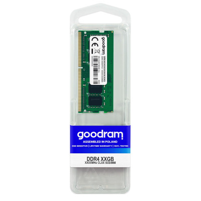 Пам'ять SO-DIMM, DDR4, 8Gb, 3200 MHz, Goodram, 1.2V, CL22 (GR3200S464L22S/8G)