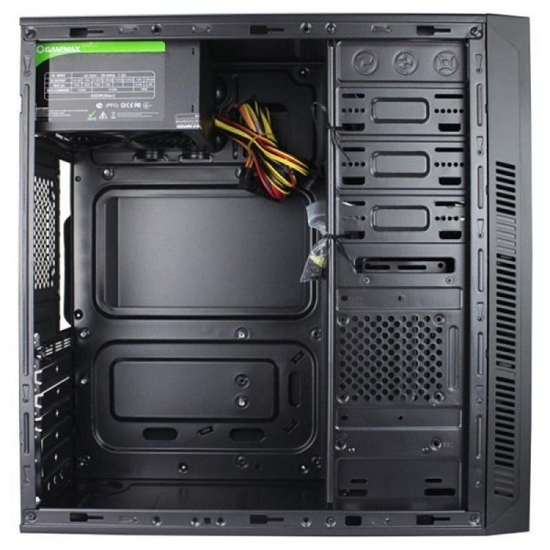 Корпус GameMax MT520-500W Black, 500W, Mid Tower, ATX / Micro ATX / Mini ITX, 2хUSB 2.0, 1хUSB 3.0, 0.5 мм, 4.0кг