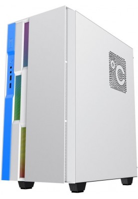 Корпус GameMax Brufen C3 WB White, Midi Tower, без БЖ, для ATX / Micro ATX / Mini ITX, 1xUSB 2.0, 1xUSB 3.0, 1x120 мм ARGB Fan, 1xCOC Turbo Fan, бічна панель із загартованого скла