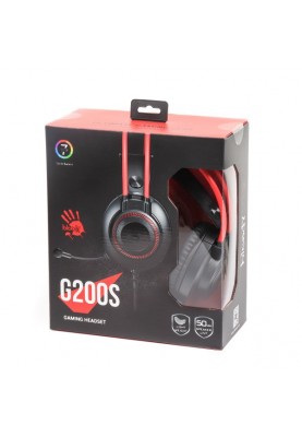 Навушники Bloody G200S, Black/Red, USB, накладні, підсвічування 7 кольорів, кабель 2 м