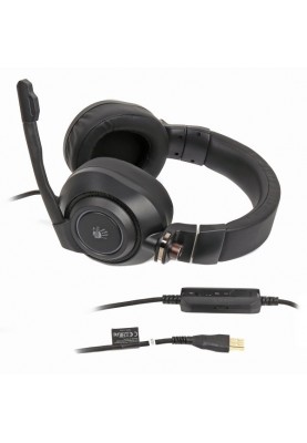 Навушники Bloody G580, Black, мікрофон, USB, складна конструкція, підтримка звуку 7.1, RGB підсвічування, накладні, кабель 2 м