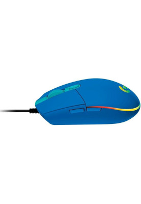 Миша Logitech G102 LIGHTSYNC, Blue, USB, оптична, 200-8000 dpi, RGB-підсвічування LIGHTSYNC, 6 програмованих механічних кнопок із пружинним механізмом, 2.1 м (910-005801)