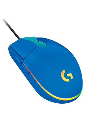 Миша Logitech G102 LIGHTSYNC, Blue, USB, оптична, 200-8000 dpi, RGB-підсвічування LIGHTSYNC, 6 програмованих механічних кнопок із пружинним механізмом, 2.1 м (910-005801)