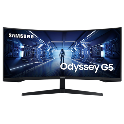 Монітор вигнутий 34" Samsung Odyssey G5, Black, WLED, VA, 3440x1440 (21:9), 1 мс, 165 Гц, 250 кд/м², 2500:1, 1000R, 178°/178°, HDMI/DP, VESA 75x75, AMD FreeSync Premium (LC34G55TWWIXCI)