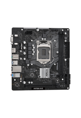 Мат.плата 1200 (H470) ASRock H470M-HVS, H470, 2xDDR4, Int.Video(CPU), 4xSATA3, 1xPCI-E 16x 3.0, 1xPCI-E 1x 3.0, ALC897, RTL8111H, 4xUSB3.2/6xUSB2.0, VGA/HDMI, MicroATX