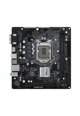 Мат.плата 1200 (H470) ASRock H470M-HVS, H470, 2xDDR4, Int.Video(CPU), 4xSATA3, 1xPCI-E 16x 3.0, 1xPCI-E 1x 3.0, ALC897, RTL8111H, 4xUSB3.2/6xUSB2.0, VGA/HDMI, MicroATX