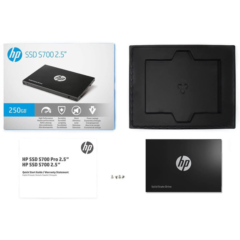 Твердотільний накопичувач 250Gb, HP S700, SATA3, 2.5", 3D TLC, 555/515 MB/s (2DP98AA)