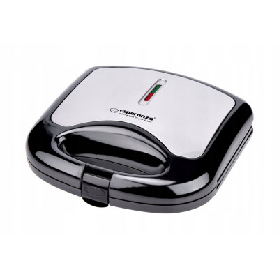Бутербродниця Esperanza EKT011 Asiago, Black, 1000W, тип пластин: трикутні сендвічі 4 шт, антипригарне покриття, індикатор нагріву, індикатор готовності