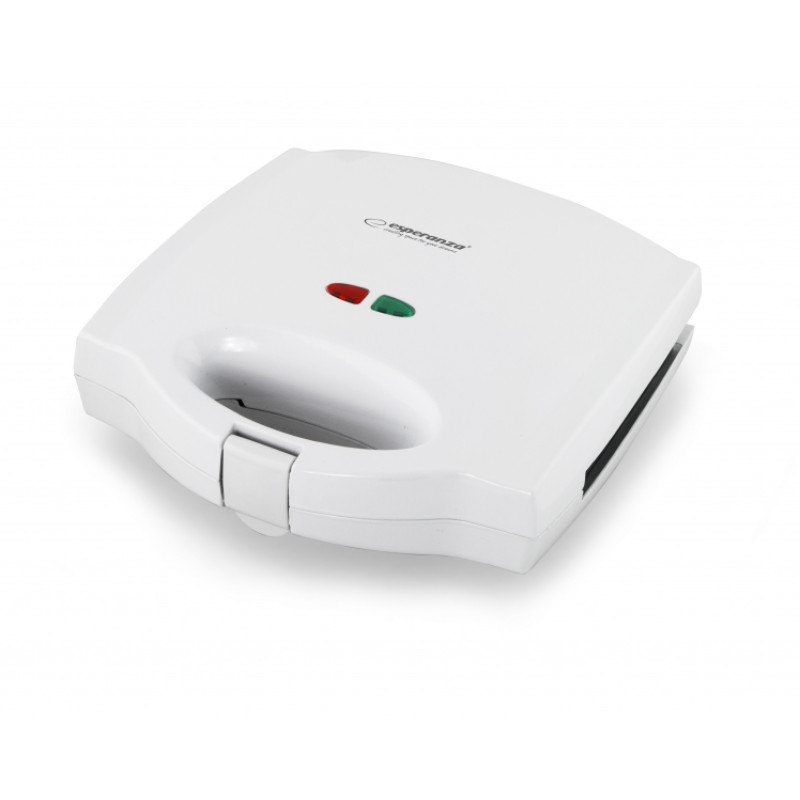 Бутербродниця Esperanza EKT006W Portabella, White, 700W, кількість відділень 4, антипригарне покриття, індикатор нагріву, індикатор готовності, знімні пластини