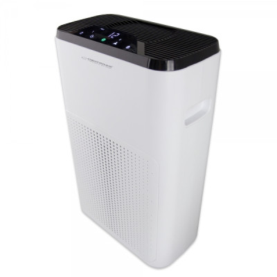 Очищувач повітря Esperanza EHP004 Mistral, White/Black, 48 Вт, до 55 м2, до 210 м3/год, 5-ступінчастий фільтр, великий РК-дисплей з сенсорним керуванням, пульт ДК, тришвидкісний вентилятор, до 57 дБ, 1.5 м