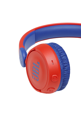 Навушники бездротові JBL JR 310BT, Red/Blue, Bluetooth, мікрофон, акумулятор 400 mAh, дитячі (JBLJR310BTRED)