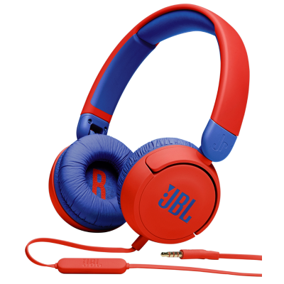 Навушники JBL JR 310, Red/Blue, 3.5 мм, мікрофон, динаміки 32 мм, 1 м, детские (JBLJR310RED)