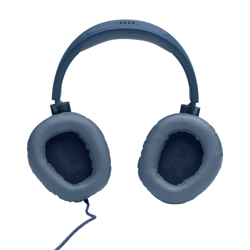 Навушники JBL Quantum 100, Blue, 3.5 мм, мікрофон, динаміки 40 мм, технологія "QuantumSOUND Signature", 1.2 м (JBLQUANTUM100BLU)