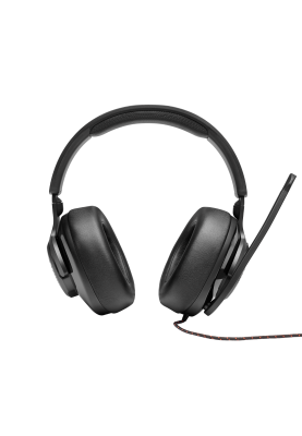 Навушники JBL Quantum 200, Black, 3.5 мм, мікрофон, динаміки 50 мм, технологія "QuantumSOUND Signature", амбушури з ефектом пам'яті, 1.2 м + 1.5 м (JBLQUANTUM200BLK)