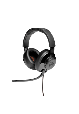 Навушники JBL Quantum 200, Black, 3.5 мм, мікрофон, динаміки 50 мм, технологія "QuantumSOUND Signature", амбушури з ефектом пам'яті, 1.2 м + 1.5 м (JBLQUANTUM200BLK)