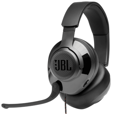 Навушники JBL Quantum 200, Black, 3.5 мм, мікрофон, динаміки 50 мм, технологія "QuantumSOUND Signature", амбушури з ефектом пам'яті, 1.2 м + 1.5 м (JBLQUANTUM200BLK)