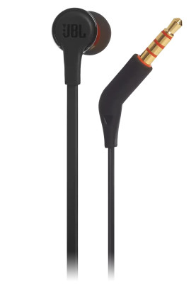 Навушники JBL Tune 210, Black, 3.5 мм, мікрофон, однокнопковий пульт керування, технологія "Pure Bass", алюмінієві вставки (JBLT210BLK)