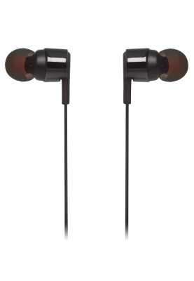 Навушники JBL Tune 210, Black, 3.5 мм, мікрофон, однокнопковий пульт керування, технологія "Pure Bass", алюмінієві вставки (JBLT210BLK)