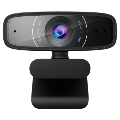 Веб-камера Asus Webcam C3, Black, 1920x1080/30 fps, мікрофон з фільтрацією навколишніх шумів, ширококутний об'єктив з постійним фокусом, універсальне кріплення, USB, 1.5 м
