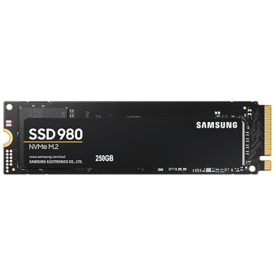 Твердотільний накопичувач M.2 250Gb, Samsung 980, PCI-E 3.0 x4, MLC 3-bit V-NAND, 2900/1300 MB/s (MZ-V8V250B)