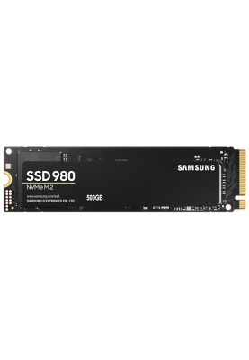 Твердотільний накопичувач M.2 500Gb, Samsung 980, PCI-E 3.0 x4, MLC 3-bit V-NAND, 3100/2600 MB/s (MZ-V8V500B)