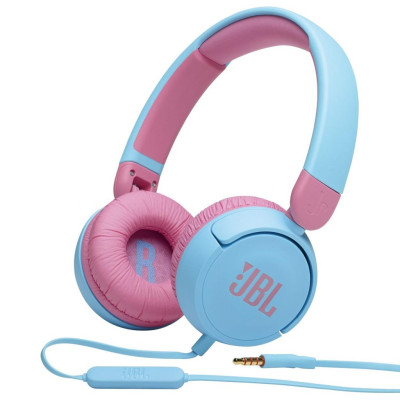 Навушники JBL JR 310, Blue/Pink, 3.5 мм, мікрофон, динаміки 32 мм, 1 м, дитячі (JBLJR310BLU)