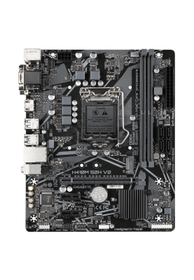 Мат.плата 1200 (H470) Gigabyte H410M S2H V2, H470, 2xDDR4, Int.Video(CPU), 4xSATA3, 1xM.2, 1xPCI-E 16x 3.0, 2xPCI-E 1x 3.0, ALC887, RTL8111H, 4xUSB3.2/6xUSB2.0, VGA/DVI-D/HDMI, MicroATX