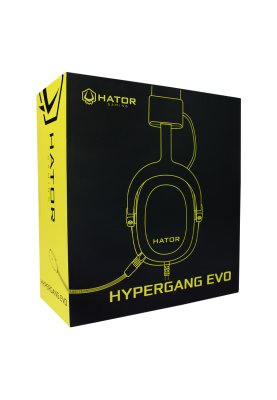 Навушники Hator Hypergang EVO, Black, 3.5 мм, мікрофон, динаміки 53 мм з неодимовим магнітом, 64 Ом, 110 дБ, 1 м + 1.5 м (HTA-810)