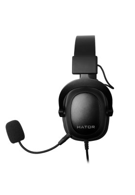 Навушники Hator Hypergang EVO, Black, 3.5 мм, мікрофон, динаміки 53 мм з неодимовим магнітом, 64 Ом, 110 дБ, 1 м + 1.5 м (HTA-810)