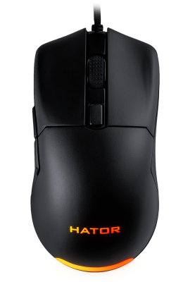 Миша Hator Pulsar Essential, Black, USB, оптична (сенсор PixArt PMW3327), 400-6200 dpi, RGB підсвічування, перемикачі Huano/Kailh, вбудована пам'ять, 1.8 м (HTM-312)