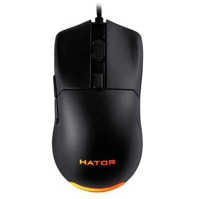 Миша Hator Pulsar Essential, Black, USB, оптична (сенсор PixArt PMW3327), 400-6200 dpi, RGB підсвічування, перемикачі Huano/Kailh, вбудована пам'ять, 1.8 м (HTM-312)
