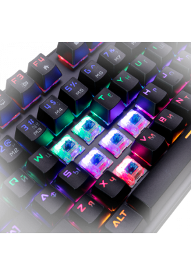 Клавіатура Hator Starfall (Red Outemu Switches), Black, USB, механічна, 104 кнопки, RGB підсвічування (HTK-608)